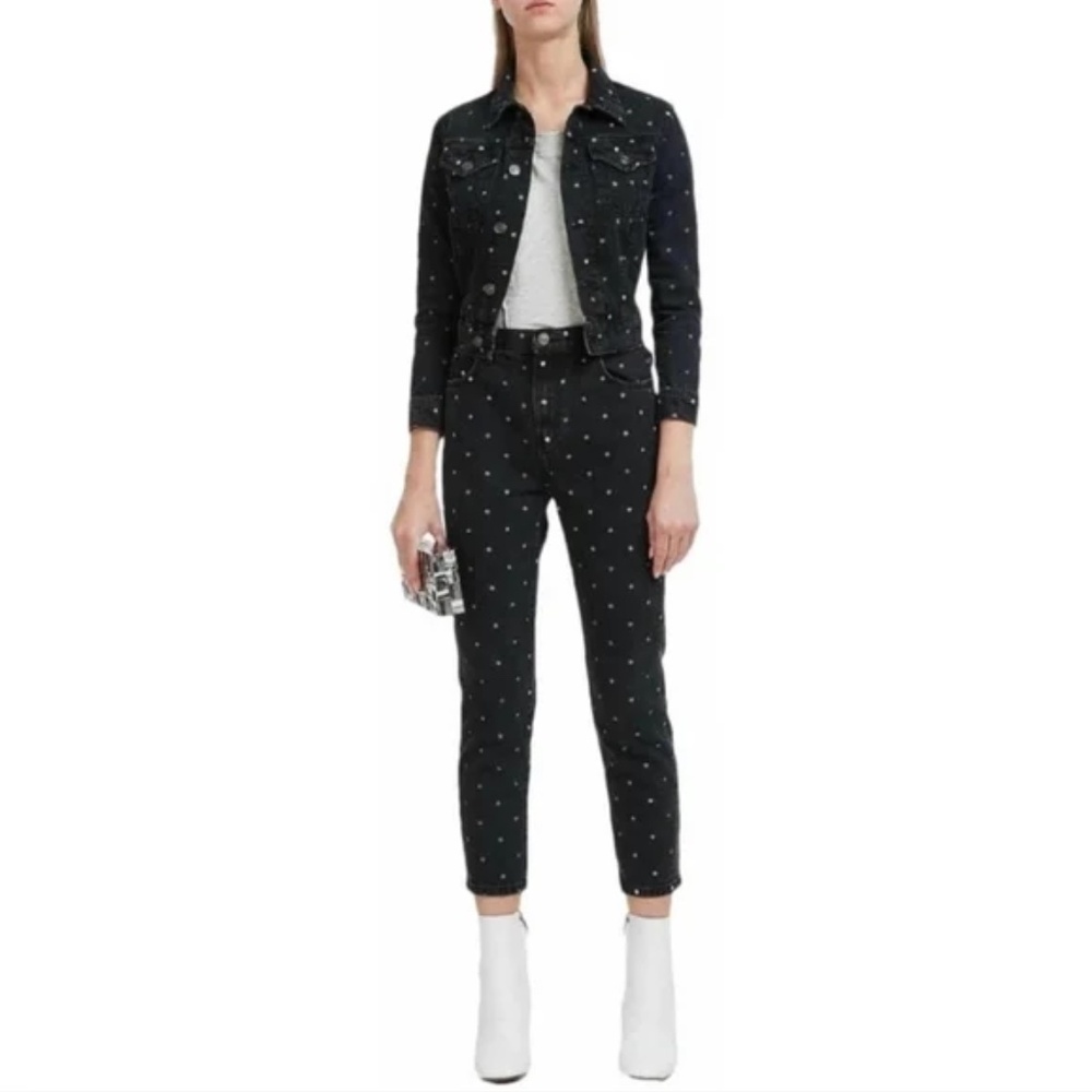 Current/Elliott The Vintage Cropped Slim Jean with Polka Dots sz 26 $328